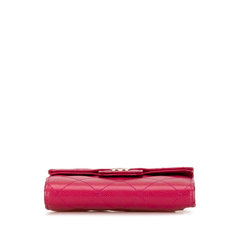 CHANEL Pink Caviar Leather Logo Wallet - Picture 5 of 13